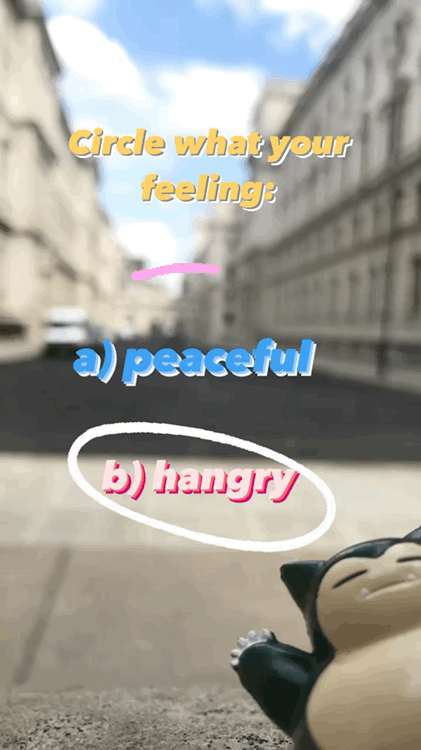 Select A for peaceful or B for hangry