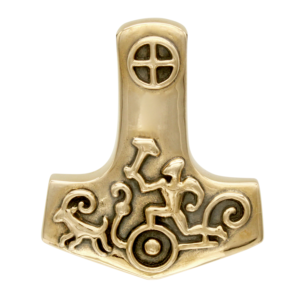 Bronze Petroglyph Thor's Hammer Pendant