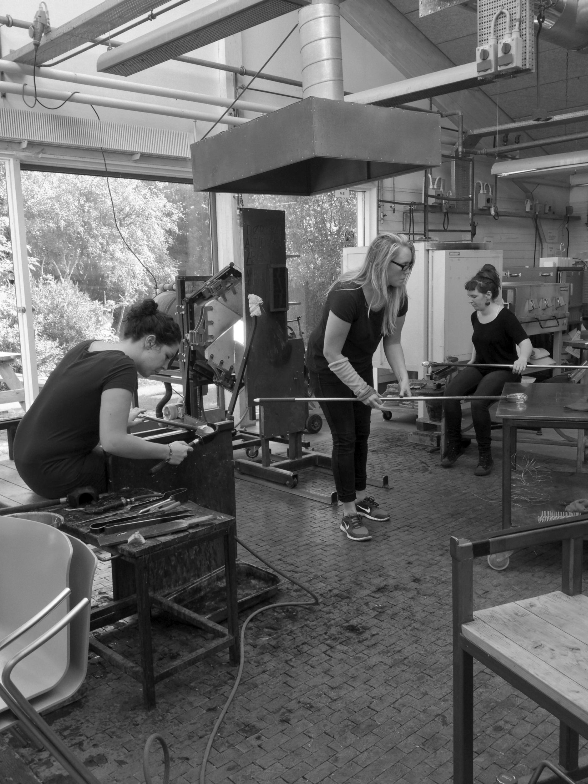 Nina, me and Karin at The Royal Danish Academy of Fine Arts, Schools of Architecture, Design and Conservation, Design School Bornholm. DK