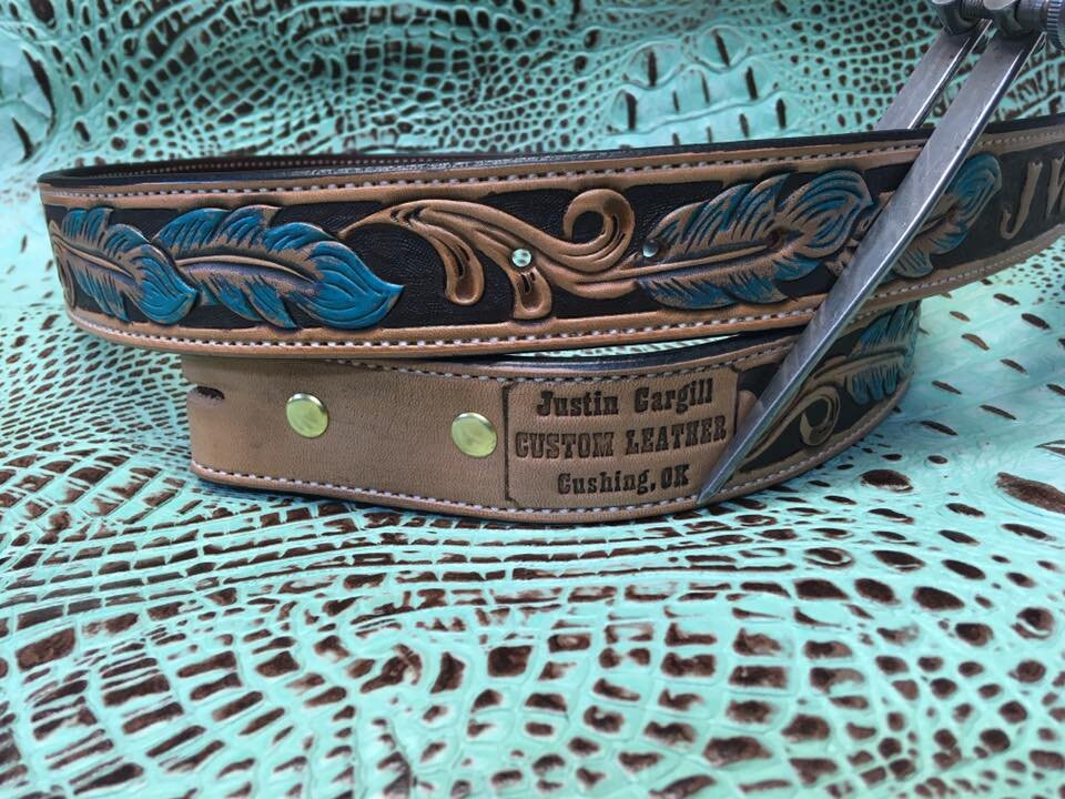 Made To Order Custom Hand Tooled Beaded Leather Belt – Silver Wings Custom  Leather
