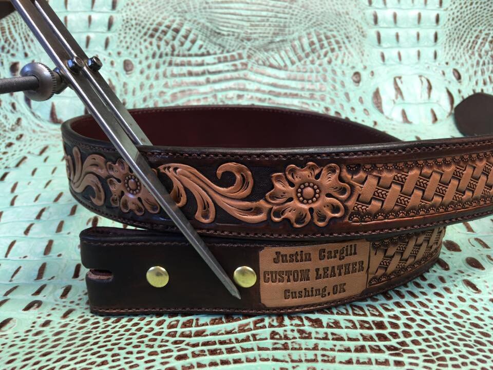Made To Order Custom Hand Tooled Beaded Leather Belt – Silver Wings Custom  Leather