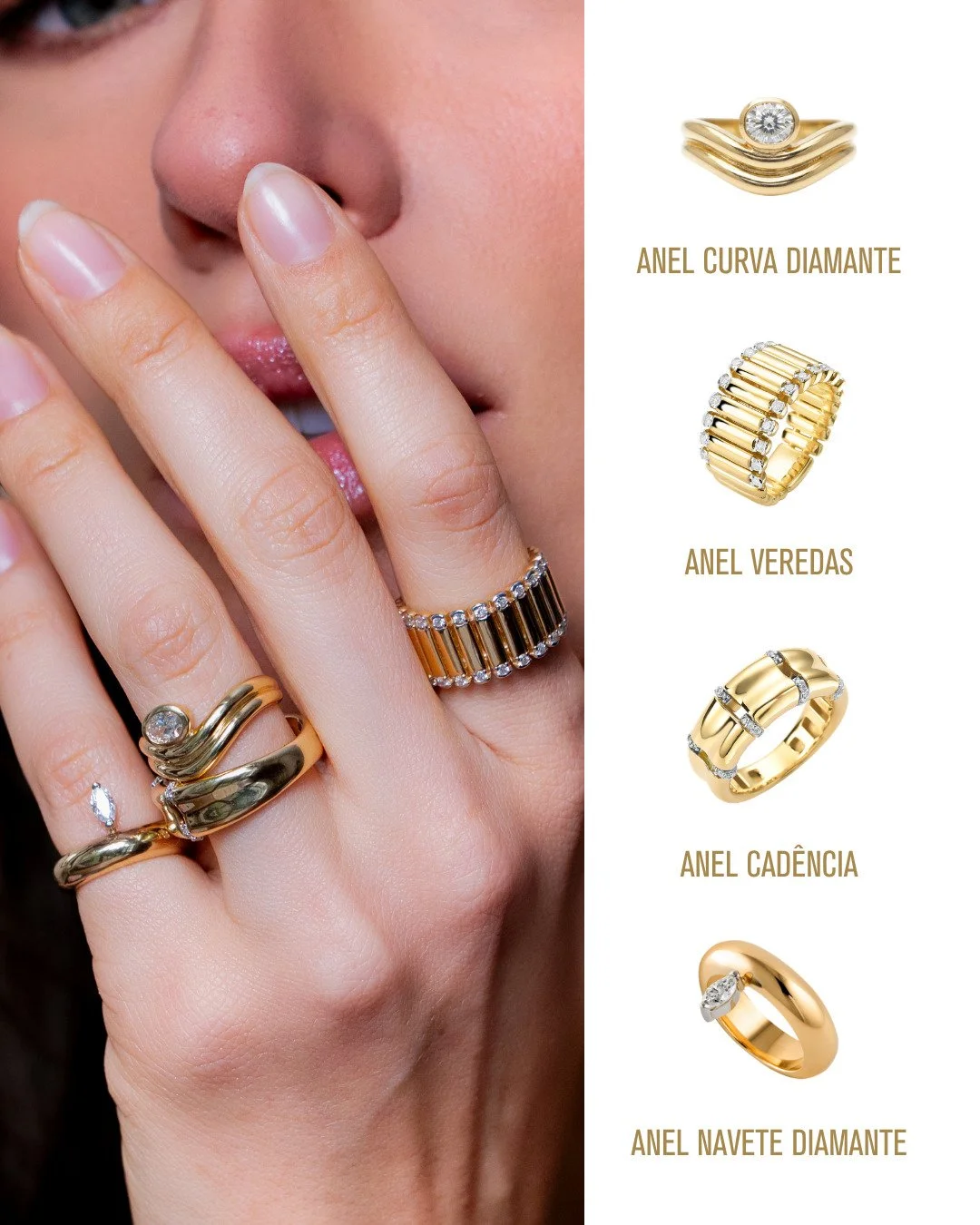 An&eacute;is #CuratedByJULLS
Combine-os em seus dedos, e deixe que as joias ditem seu estilo.
Ouro 18K, diamantes e gemas coloridas. Qual o seu favorito?
Style YOUR way now (link na bio).
___

Rings #CuratedByJULLS
Style them across your fingers and 