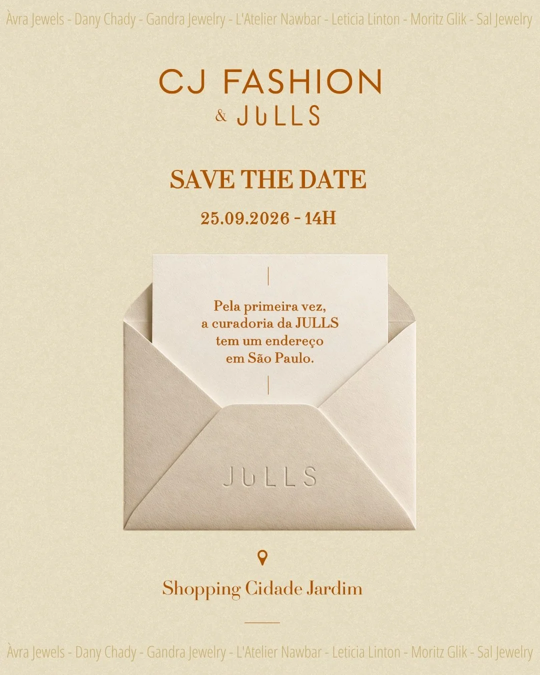A curadoria de joias autorais que voc&ecirc;s conhecem pelo mundo, acaba de chegar em S&atilde;o Paulo.

A JULLS tem um novo endere&ccedil;o. Em breve.

_______

The authorial fine jewelry curation you&rsquo;ve followed around the world has just arri