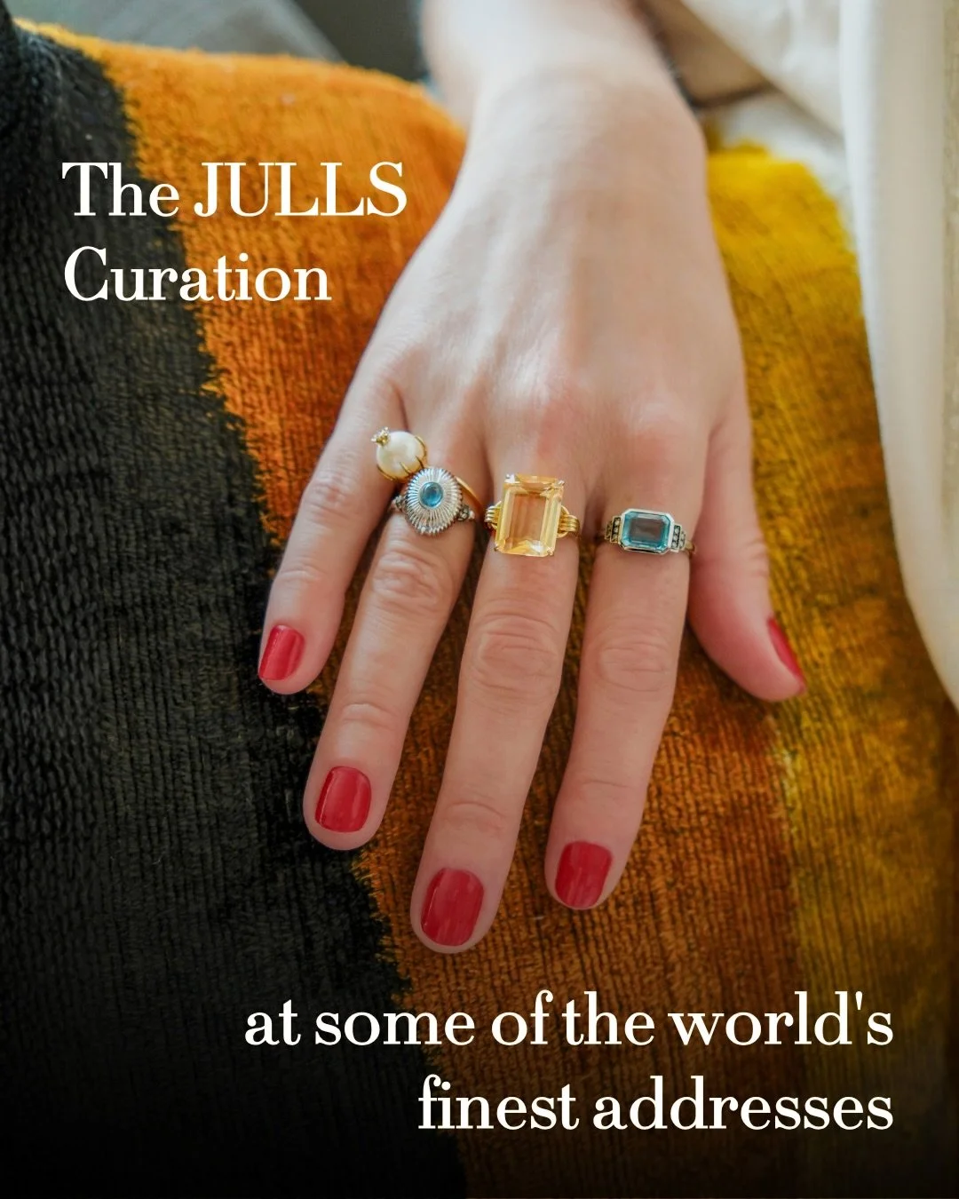 From JULLS to the world. Our authorial fine jewelry curation is present at the most exclusive addresses in United States, including New York, Hamptons, Palm Beach, Nashville and Bryn Mawr.

Stores that share the same standard we apply to every choice