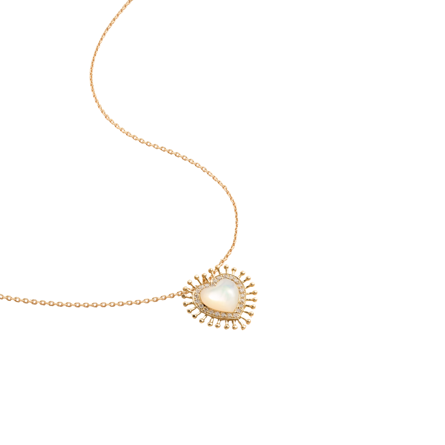 Colar Coração Madre Pérola