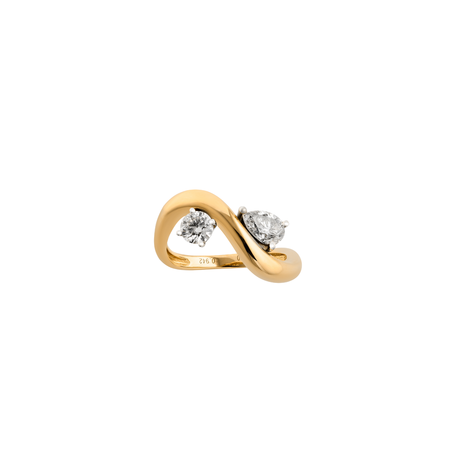 Anel Onda Diamantes