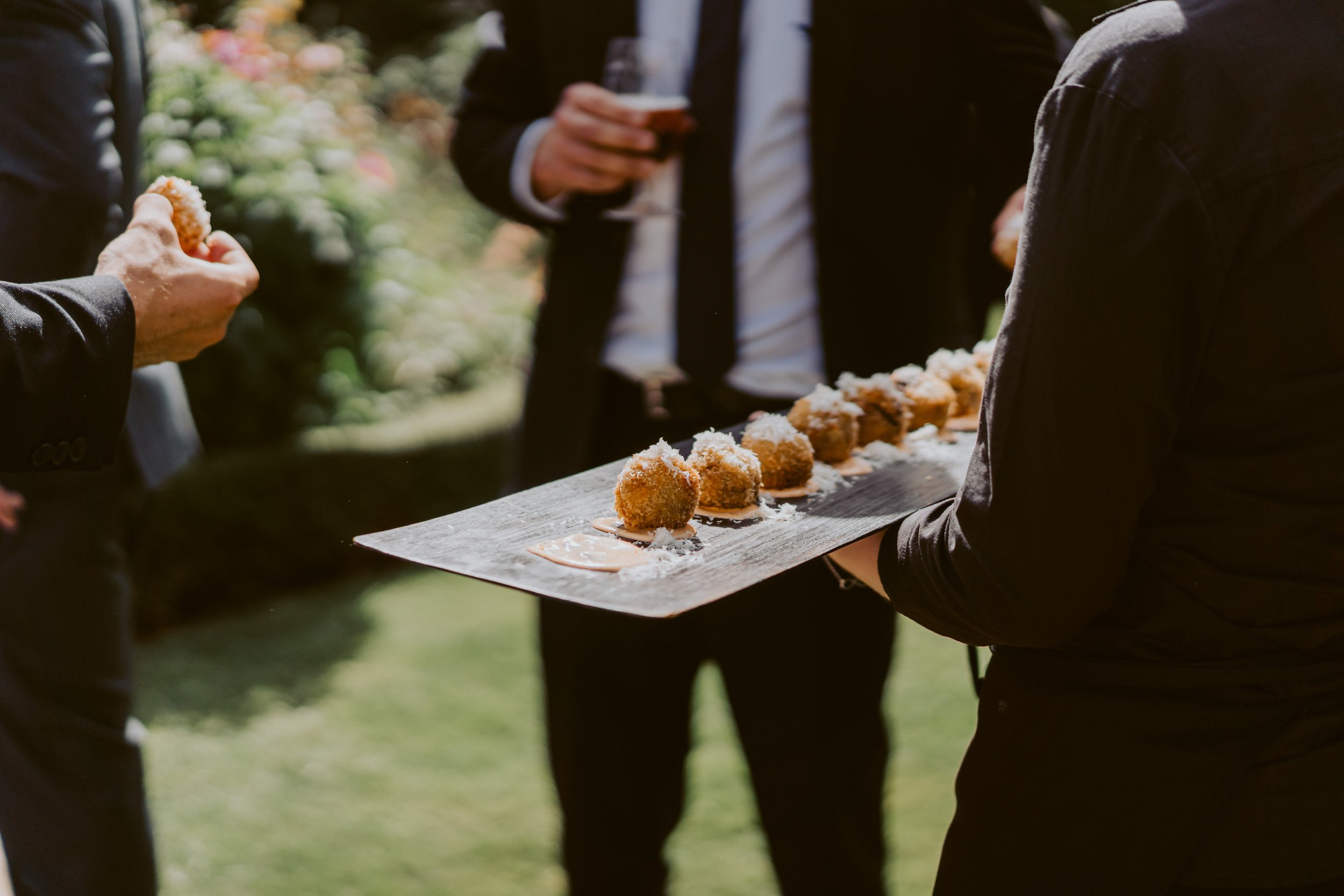 canapes on the lawn