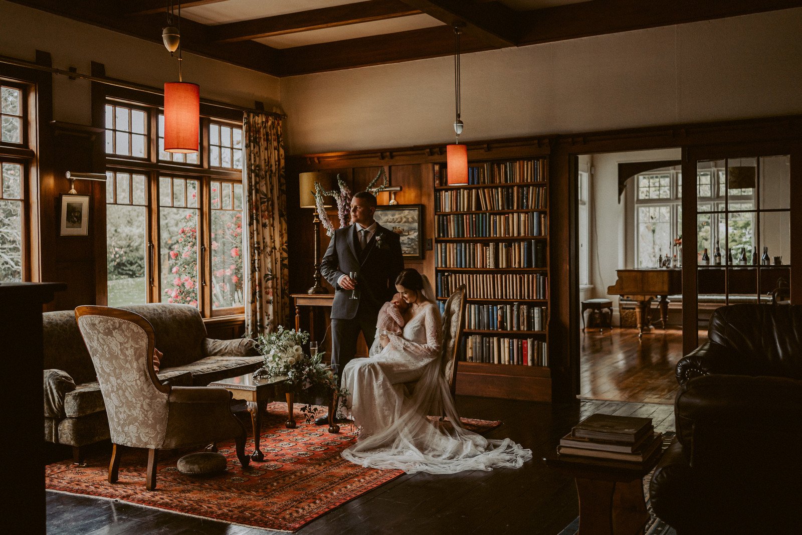 Wedding couple in the lounge room