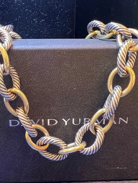 DAVID YURMAN .925/18K GOLD LARGE CHAIN NECKLACE