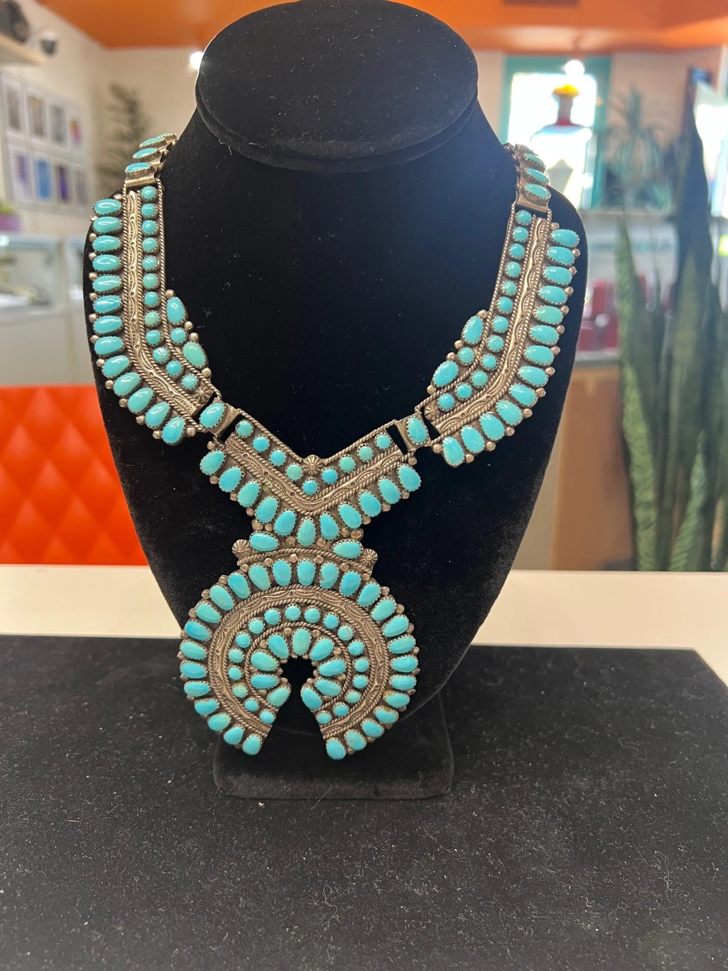 .925/TURQUOISE SQUASH BLOSSOM $2595.00