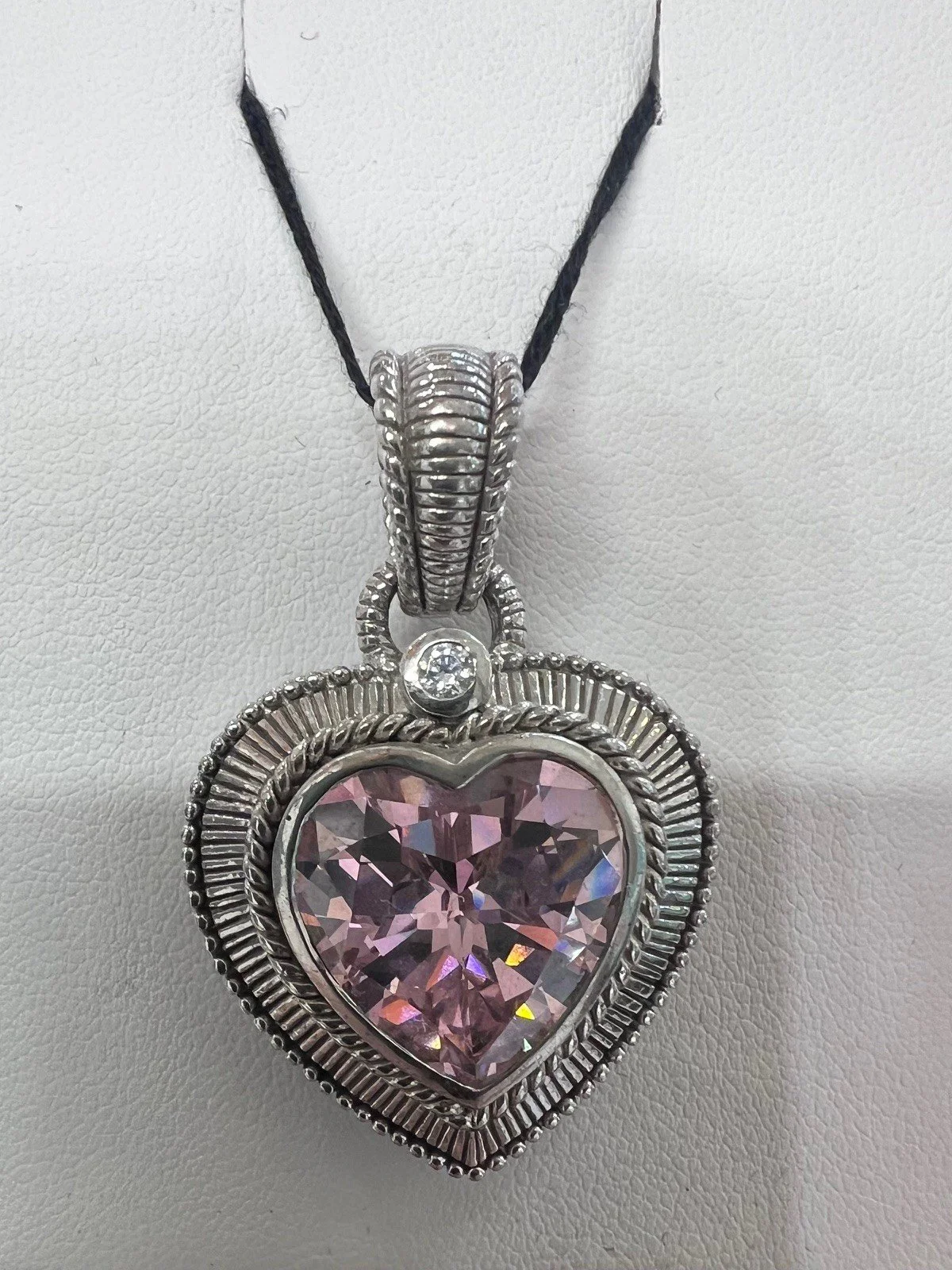 .925/PINK CZ JUDITH RIPKA PENDENT