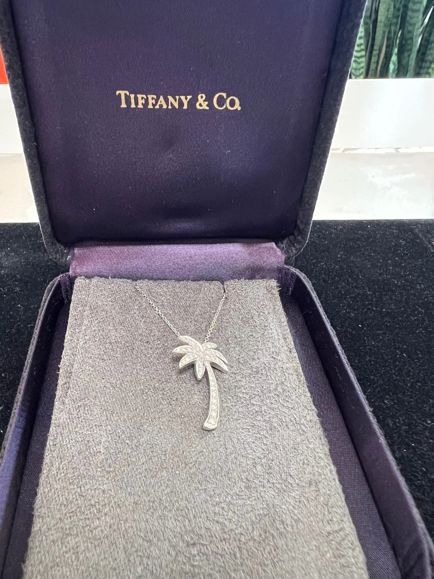 TIFFANY & Co. PLATINUM  PALM TREE 20" NKLACE