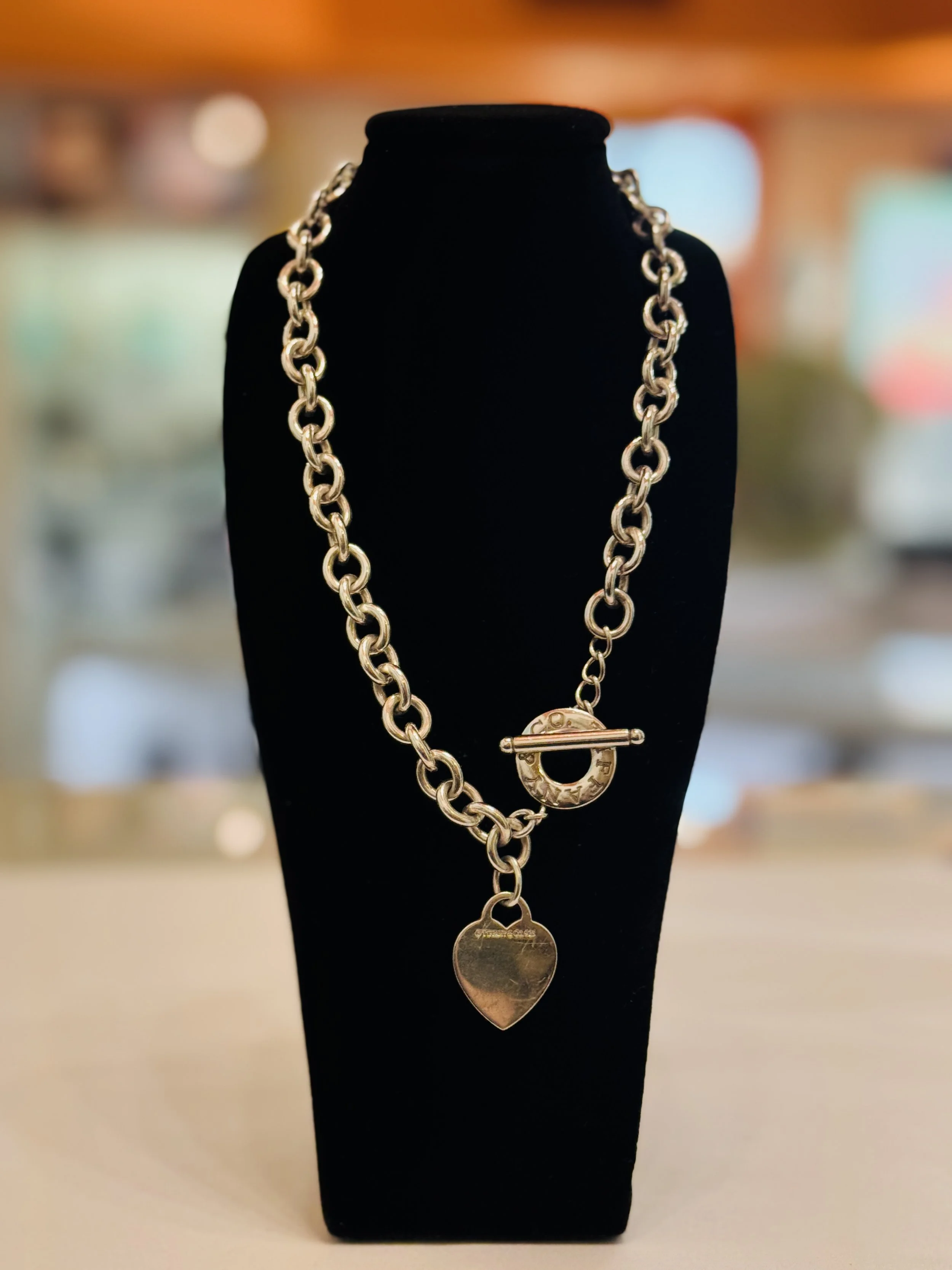 TIFFANY & CO .925 STERLING SILVER HEART TAG NECKLACE - $595.00