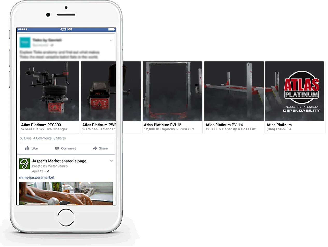 Sliding Facebook Ad for Atlas Platinum Brand