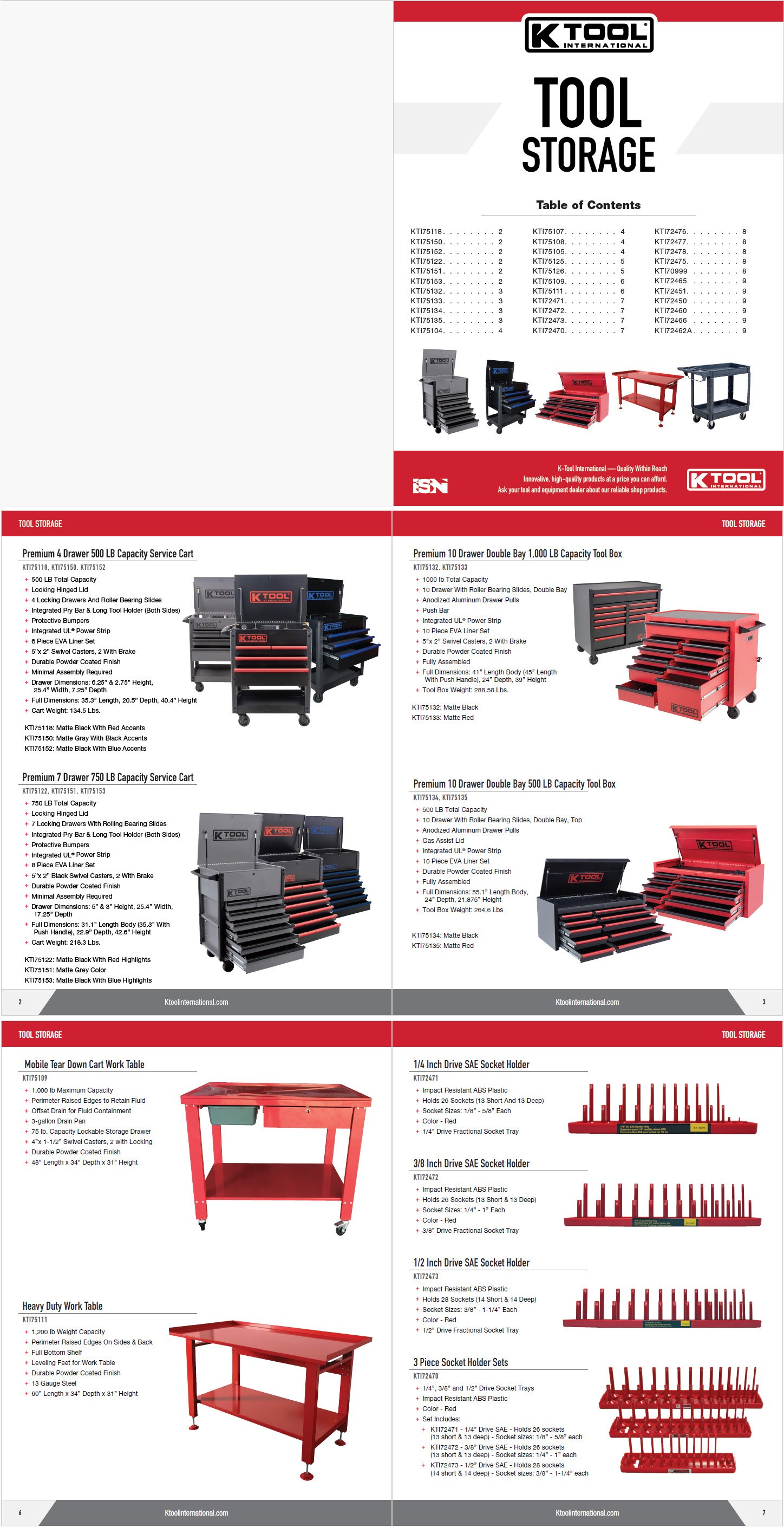 K-Tool brand Tool Storage Catalog