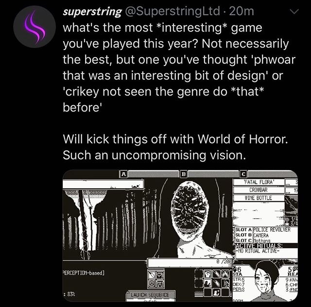 Q U E S T I O N .
#gamedesign #games #indiegames #gamedev #gamedevelopment #indiedev #worldofhorror #junjiito