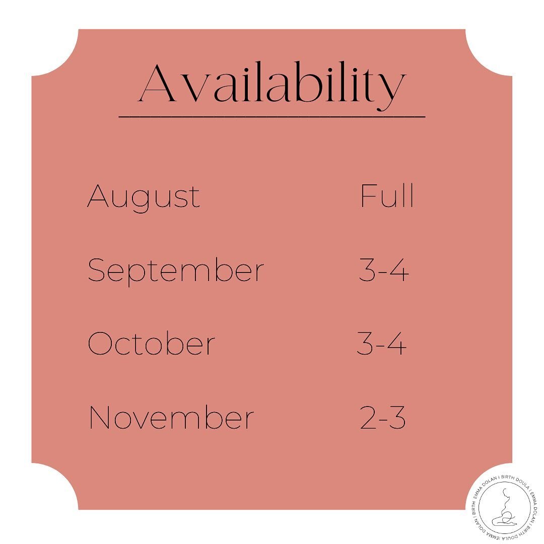 Availability update🪴
Wow this summer is going to be a busy one!
And I am expecting the fall to start filling up as well, so if you are looking for doula support in those early fall weeks, start reaching out soon. 🍁
I can't believe I am already plan