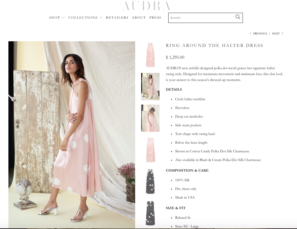 ecomm product copy / audra