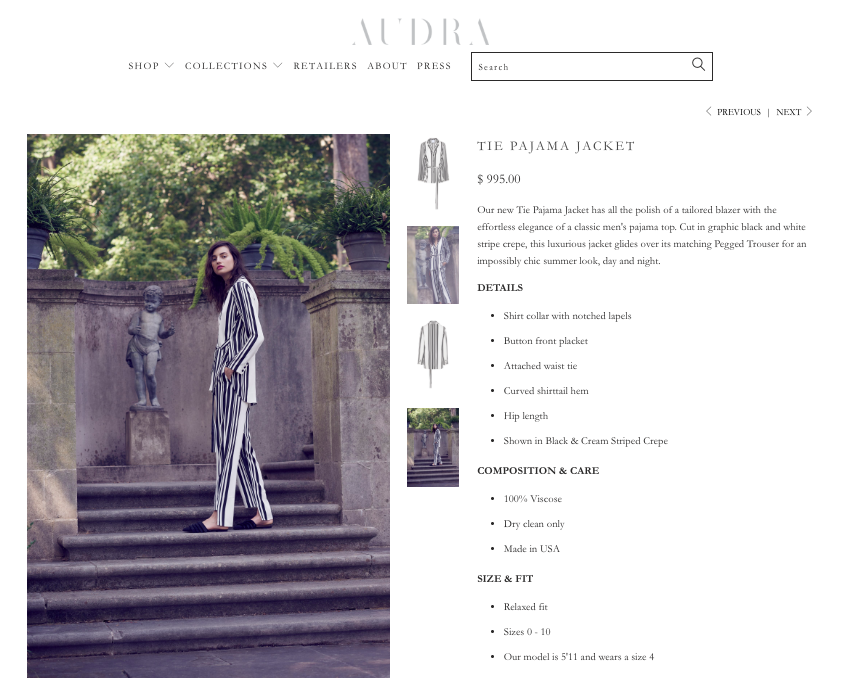 ecomm product copy / audra