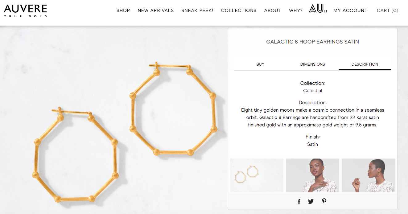 ecomm product copy / auvere