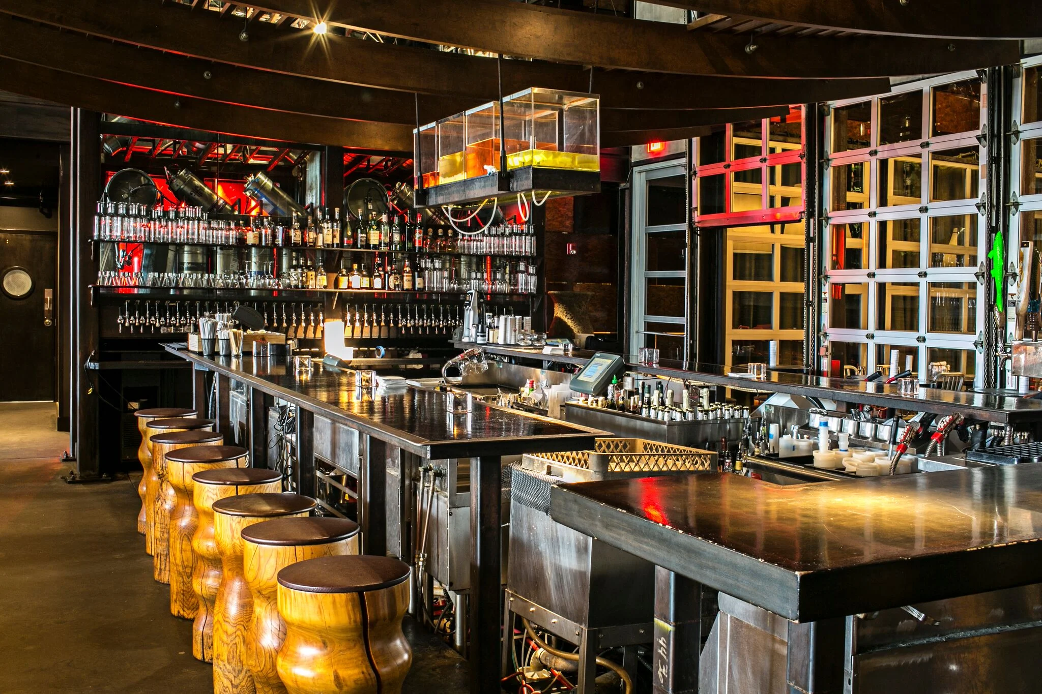 See those containers above the bar? They hold Two Urban Licks’ house-made infusions (c) Caren West PR