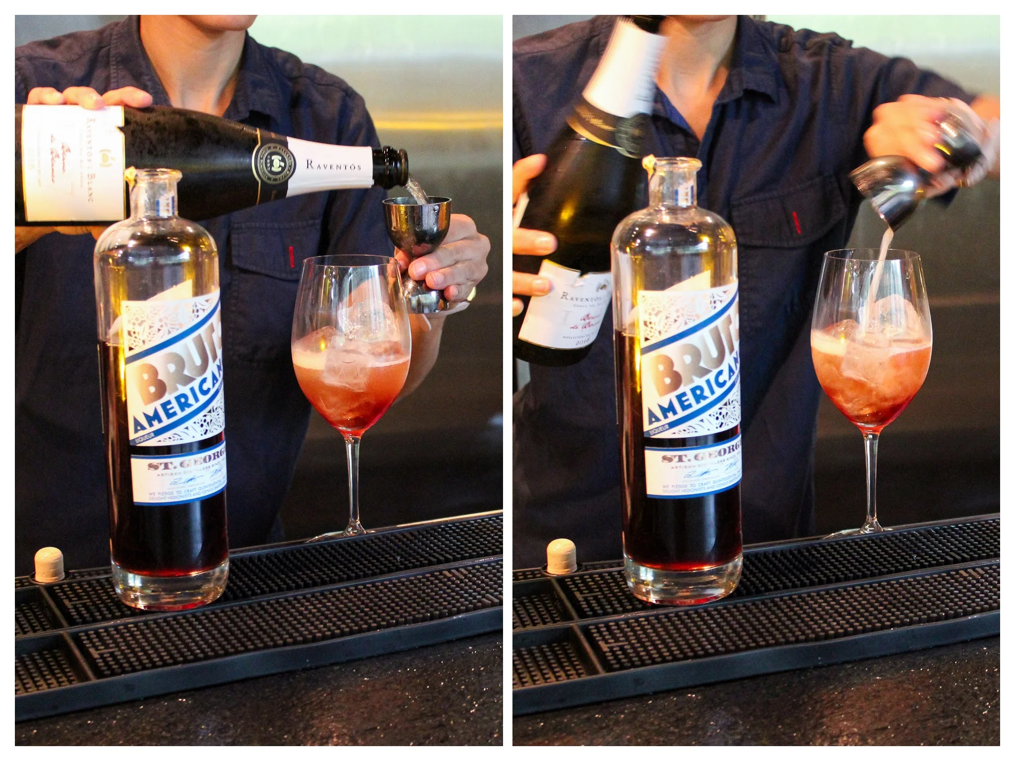 Natasha Samone of Bully Boy making the Summer Spritz cocktail (c) Anna Lanfreschi