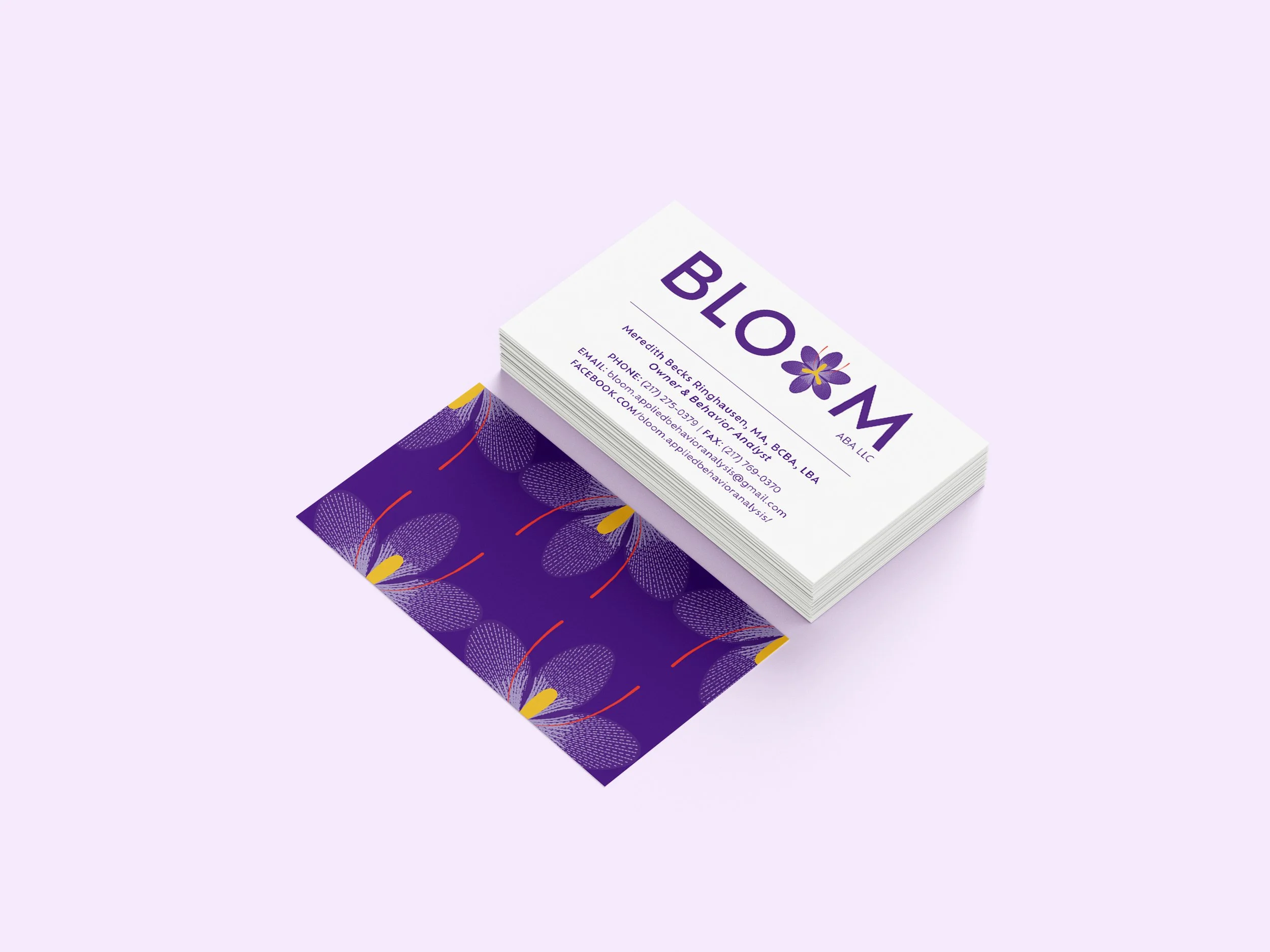 mockup of business card for bloom aba llc