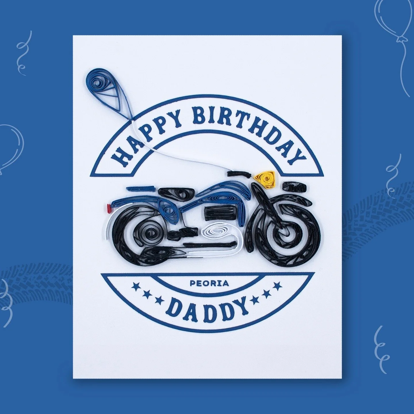 My first custom birthday card! This was out of my comfort zone but sometimes that is the only way to see what you can do. Thank you @davaa_329 for requesting this card! #etsyseller #motorcycle #happybirthdaycard #personalizedgifts #quillingart