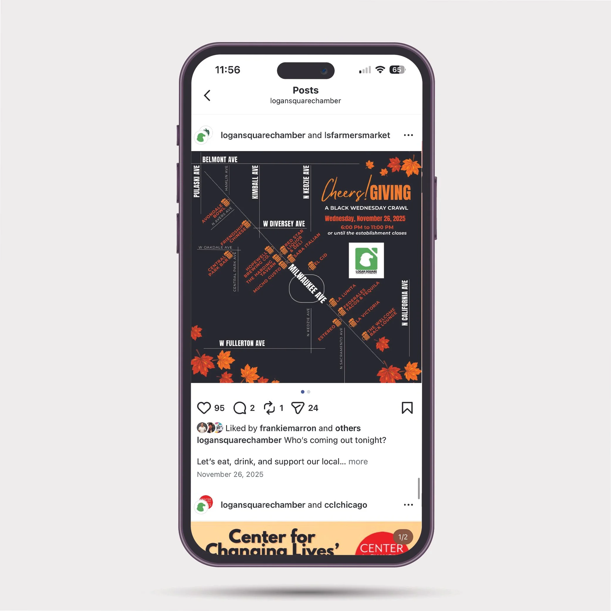 cheersgiving bar crawl during black wednesday for the logan square chamber