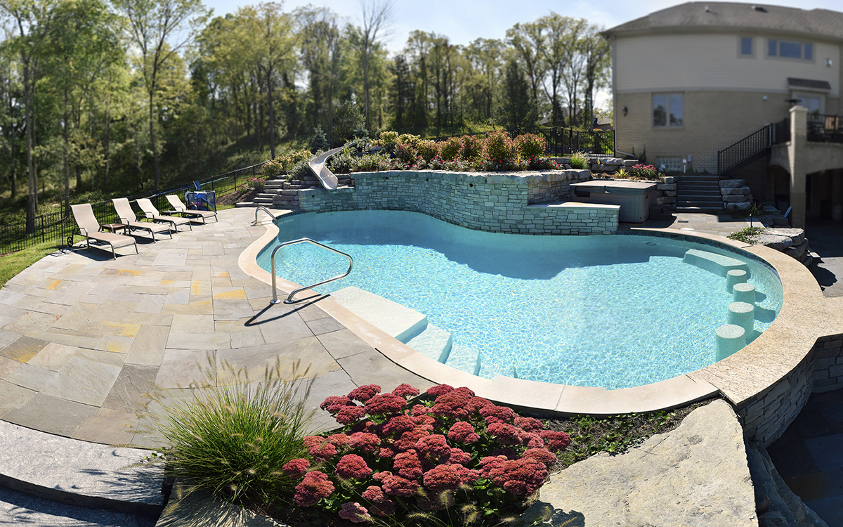 Landscape design with outdoor kitchen in SE Michigan