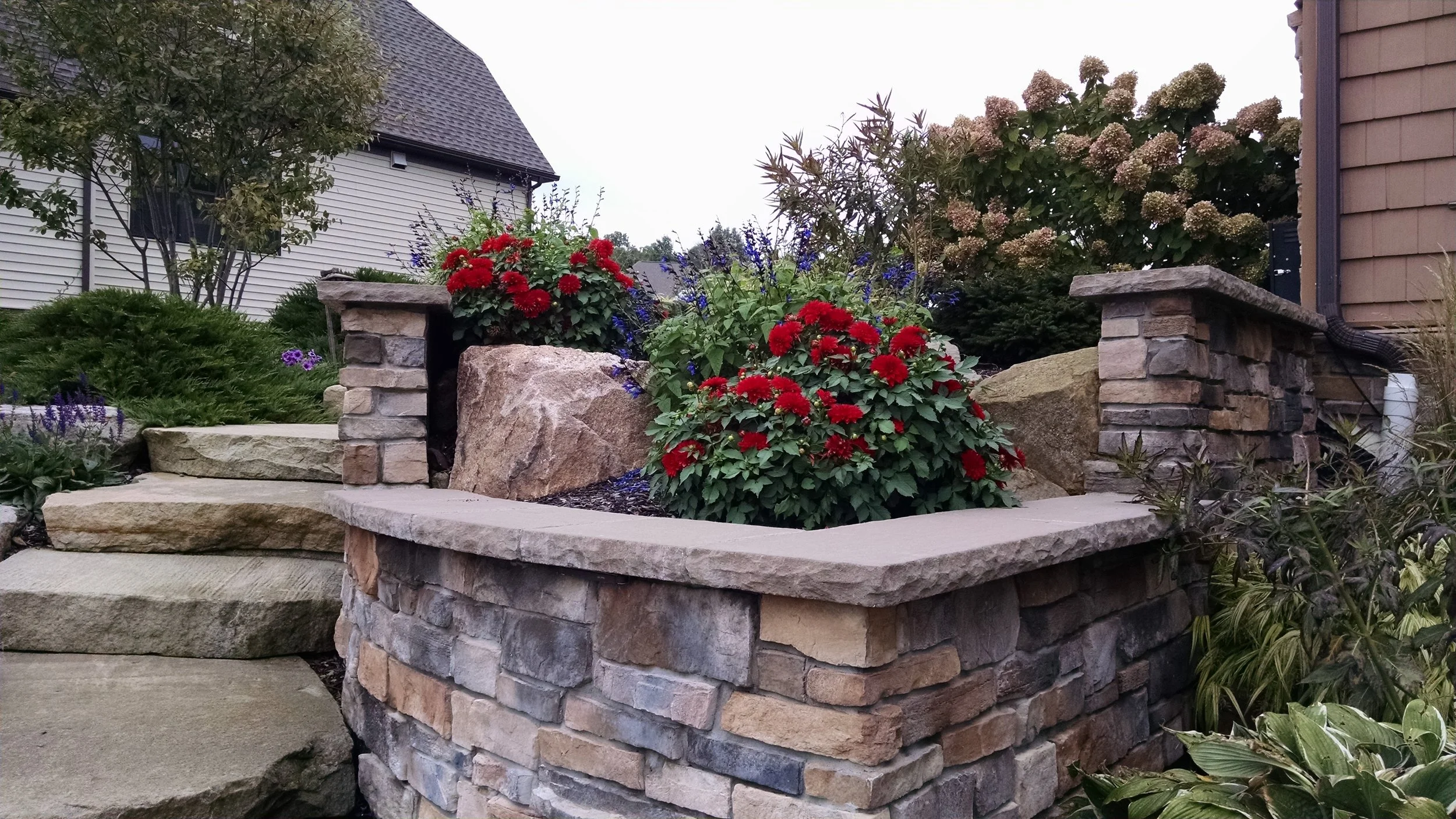 Flowers and walls in Bloomfield Township, MI