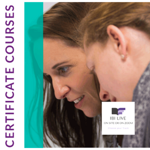 Two women engaging in a close-up conversation, both leaning in. The background features a vertical teal bar with the text 'Certificate Courses' and the �Ӱ�Pro Live logo at the bottom.