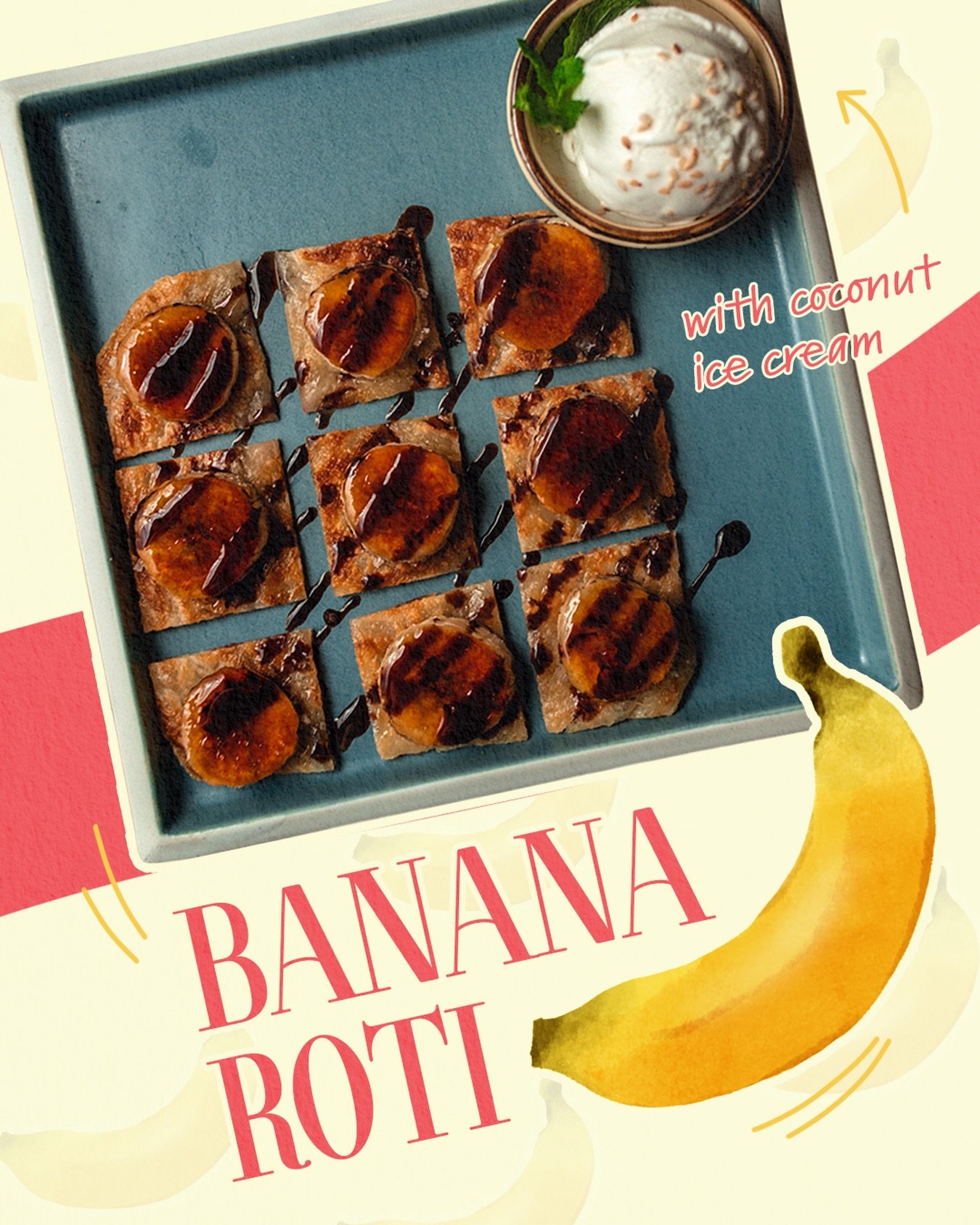 Hot Roti. Cold Ice Cream. Pure Bliss. ✨

There&rsquo;s nothing quite like the crunch of a fresh Banana Roti 🍌 meeting the slow melt of Coconut Ice Cream. It&rsquo;s a Bangkok street-food classic, elevated for our Wanchai terrace.

Crispy, creamy, an