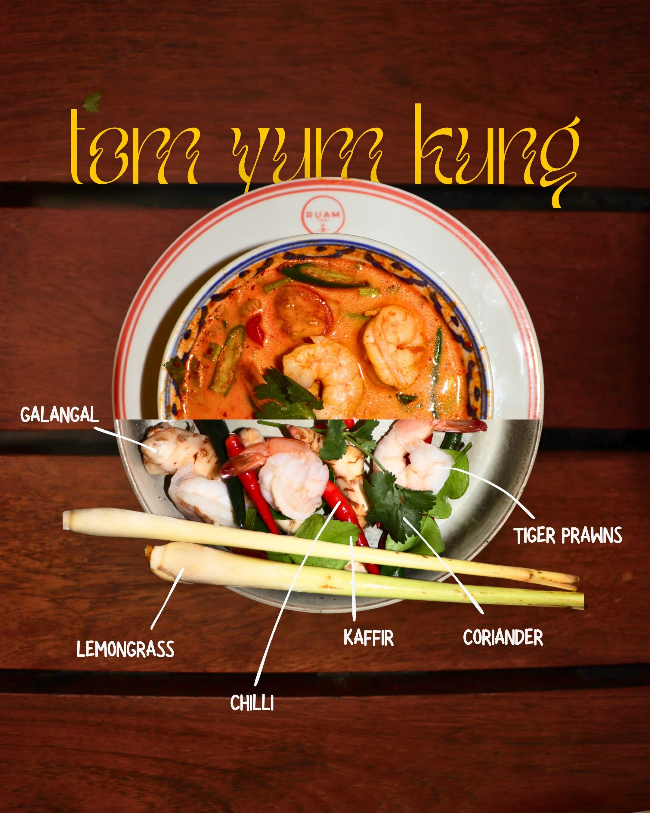 What goes into the perfect Tom Yum Kung? Half rich, aromatic broth, half fresh, fiery ingredients, and 100% pure satisfaction. 🥣🔥

We don't hold back on the prawns, lemongrass, or the classic Thai kick. 
Every single spoonful packs a serious punch 