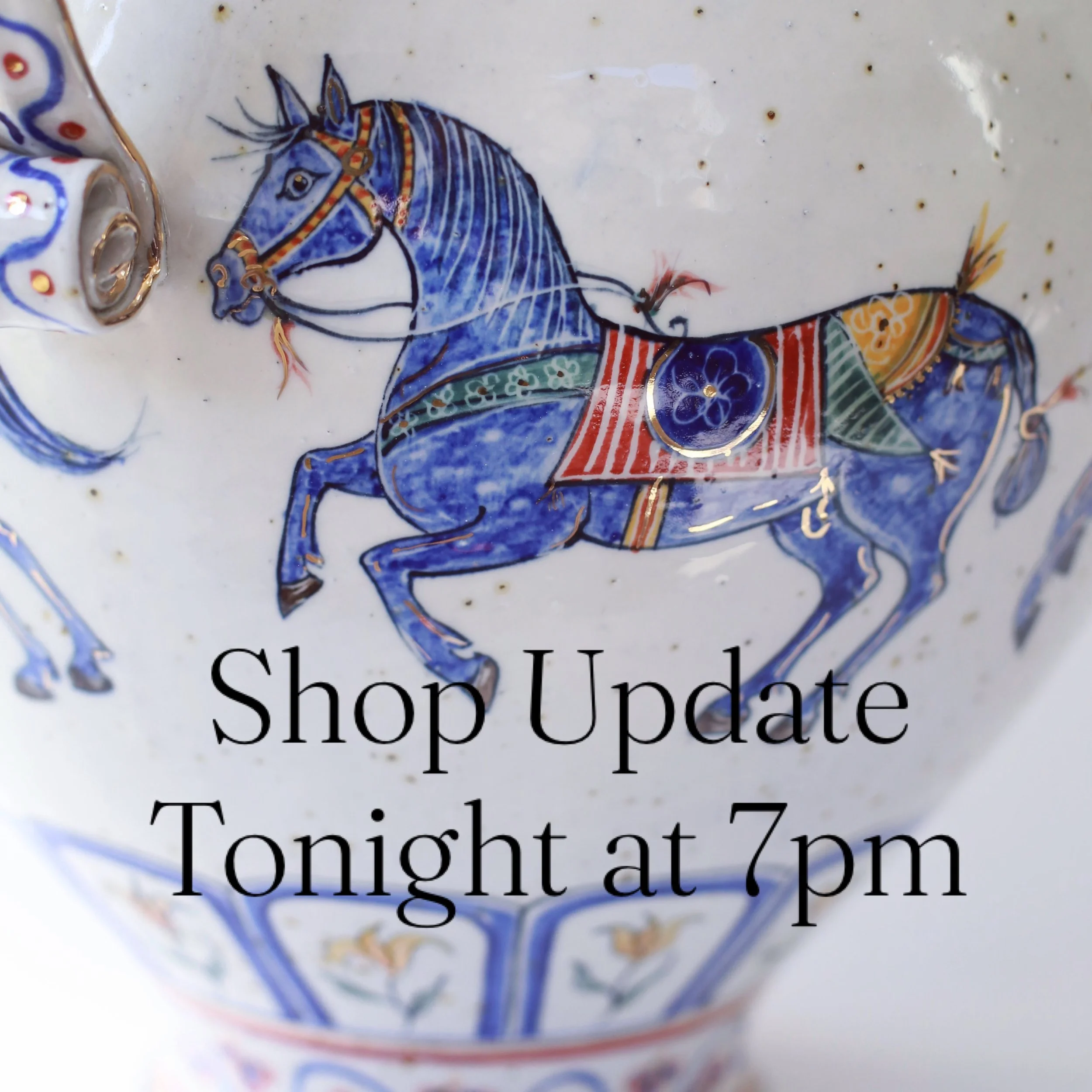 Just a reminder about tonight&rsquo;s shop update at 7pm. The shop is locked with a password until then but will automatically open at 7pmGMT.  Hope you all gallop your way to have a look at some point xxx