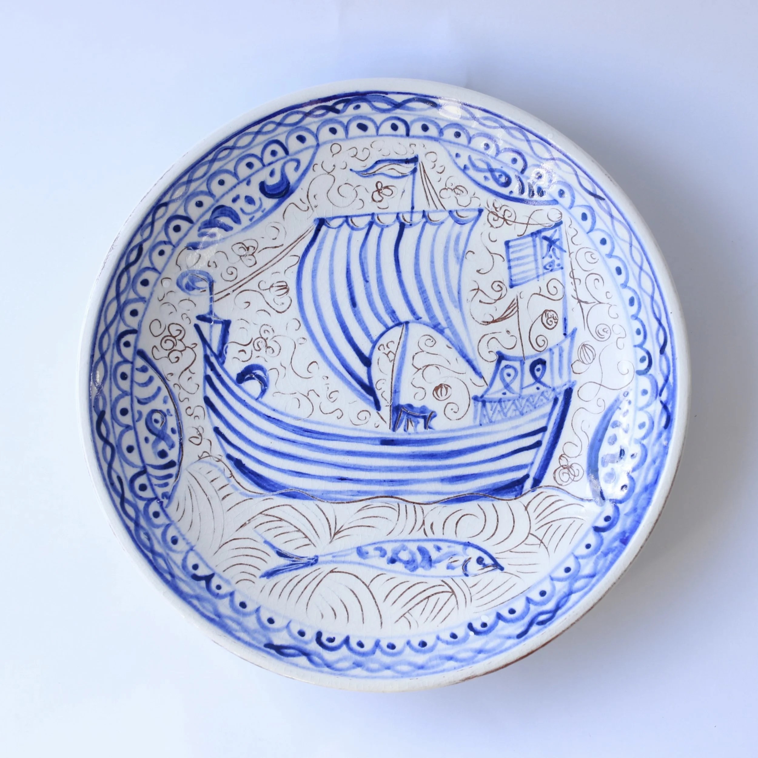 Terracotta Ship Plate (decorative)