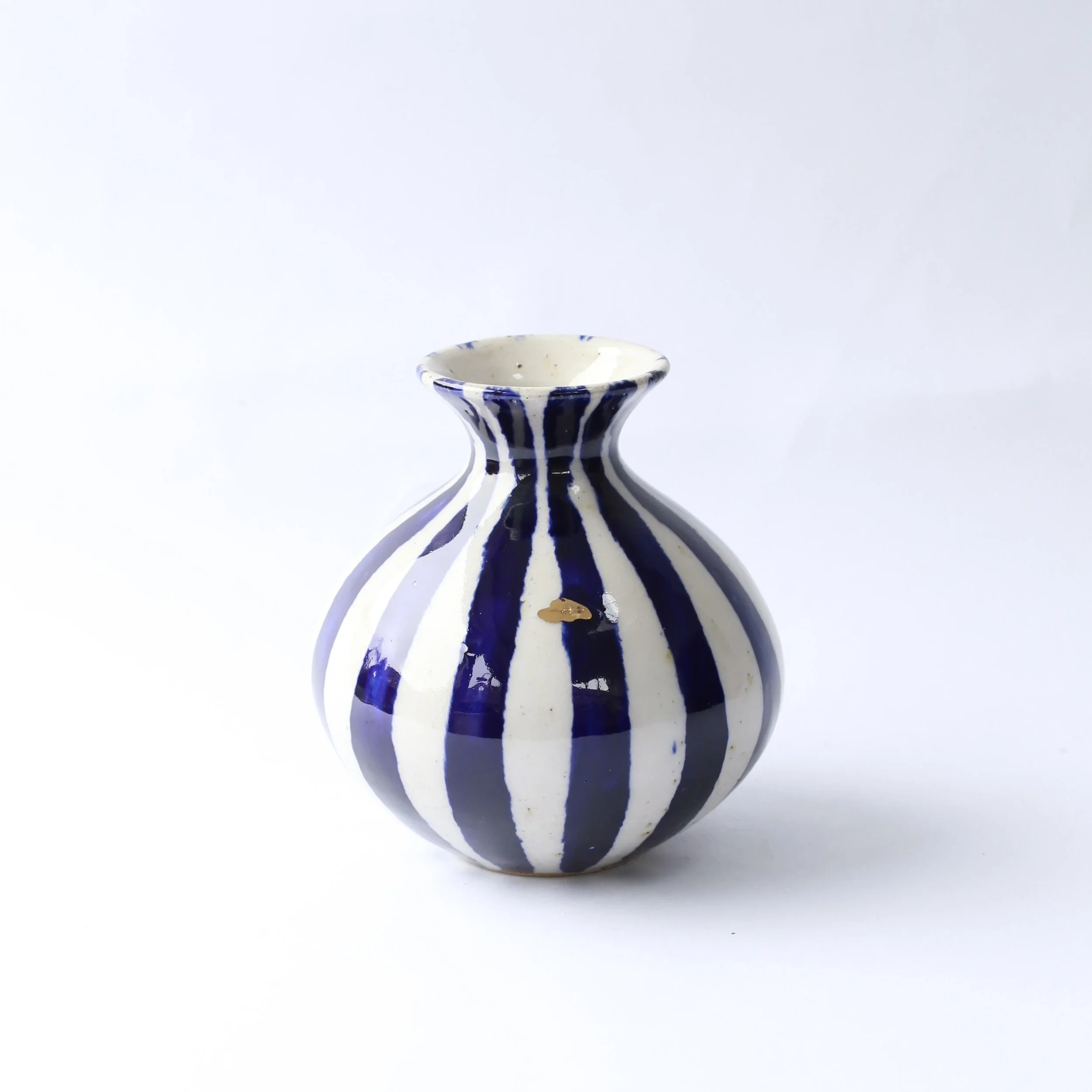 Striped Bud Vase with Gold