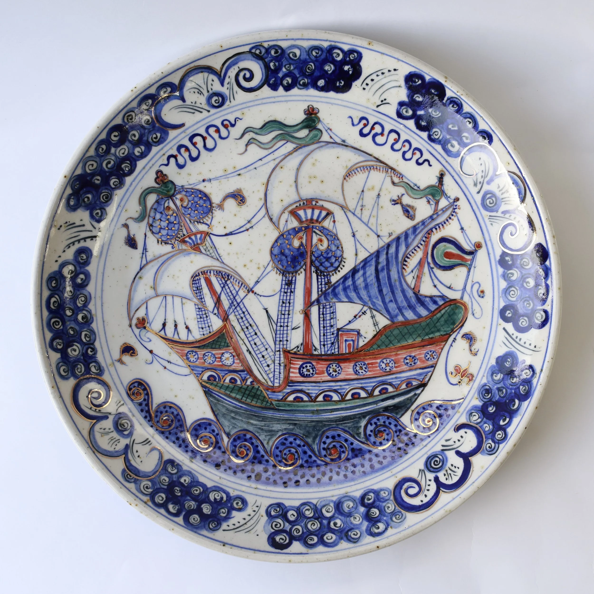 Large Sailing Ship Platter