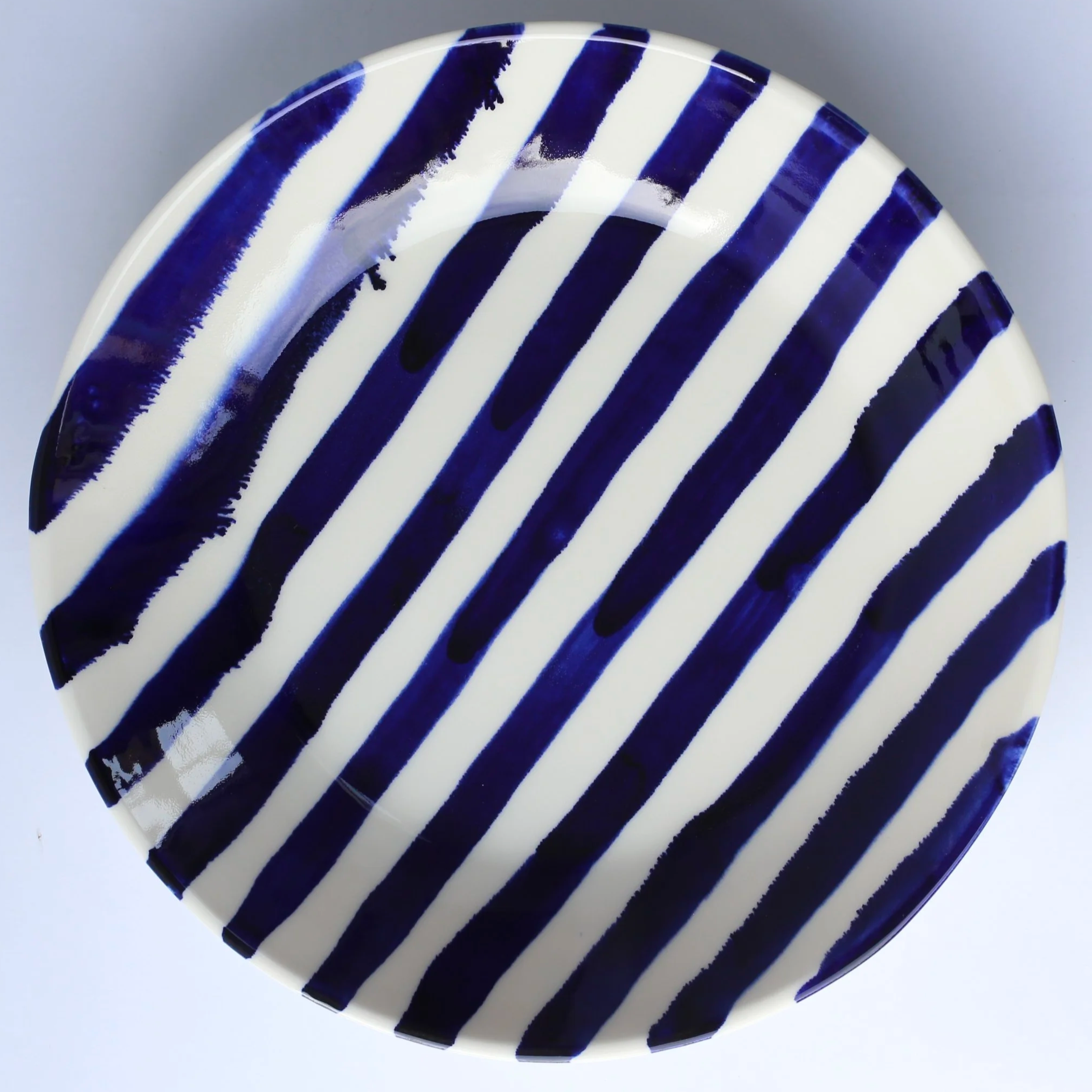 Large Porcelain Striped Platter