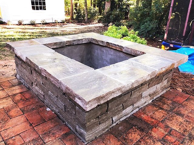 It&rsquo;s that time of year! 🍂🎃👻🍫⠀
⠀
🔥 The Sticks x Stones crew just finished this ((awesome)) large custom fire pit for some clients who are ready for entertaining and staying toasty by the fire! 🔥

This client was looking to spice up their a