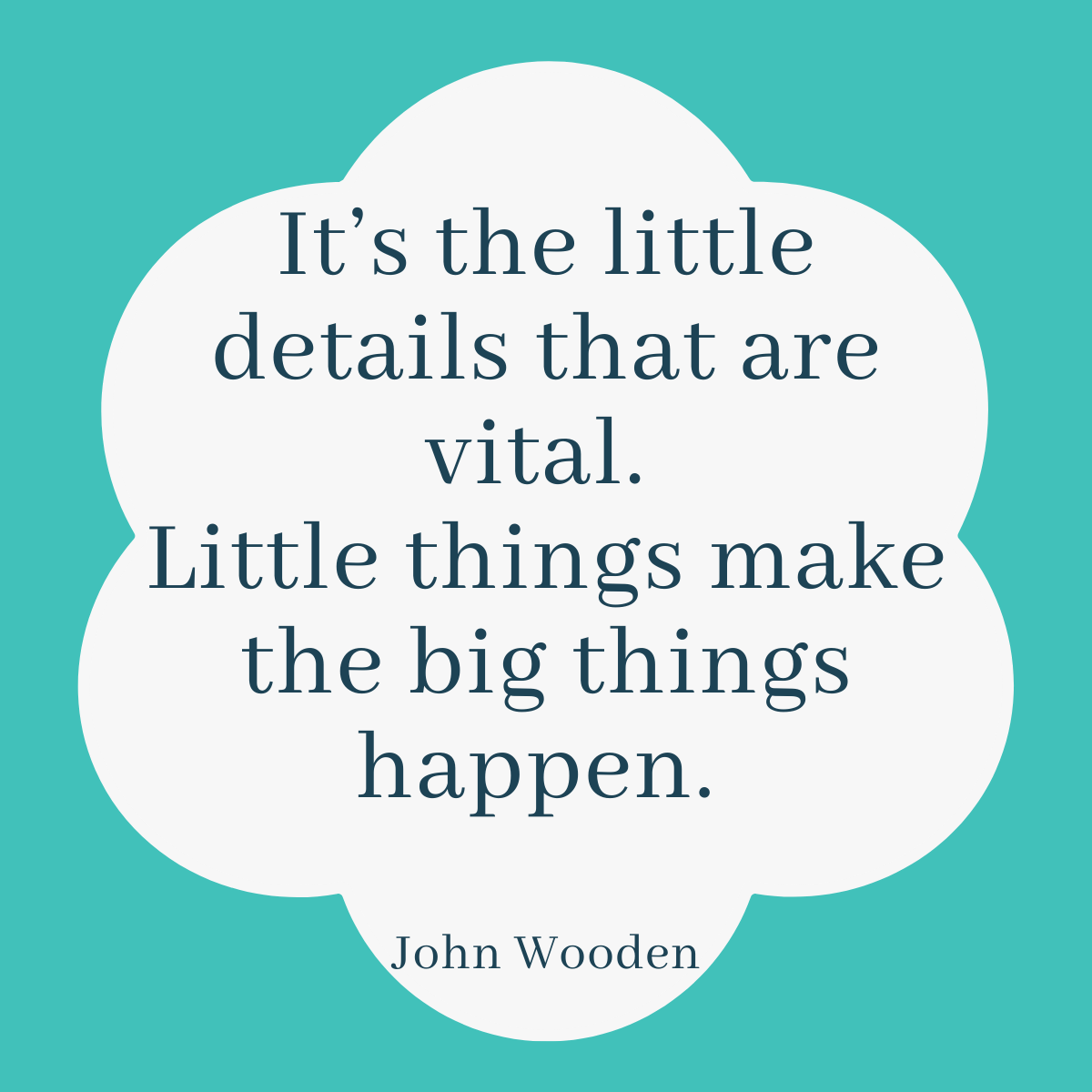 It's the little things. 