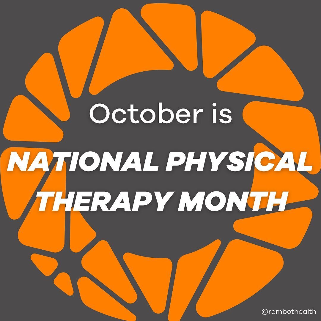 October is National Physical Therapy Month! To celebrate, we&rsquo;re offering physical therapy appointments for as much as an average in-clinic copay, $35! Use the code Oct35 when you book in the app or online at rombot.com/book!
.
.
.
#nationalphys