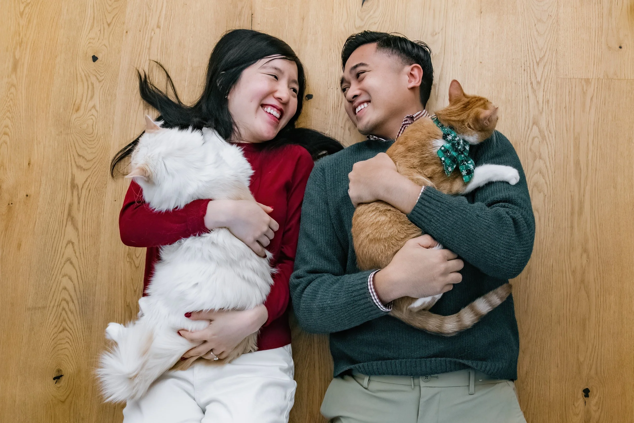 Two Cats, One Couple: At-Home Pet Shoot on the Upper East Side, Manhattan