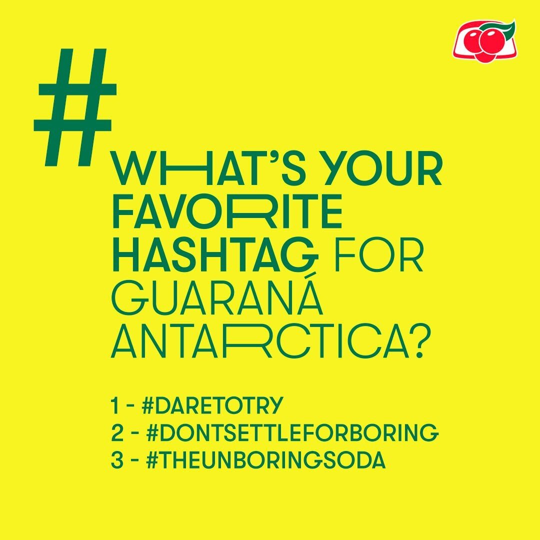 What do you feel when you taste Guaran&aacute; Antarctica? 

Pick your favorite hashtag and let us know in the comments. 👇

#HashtagDay
