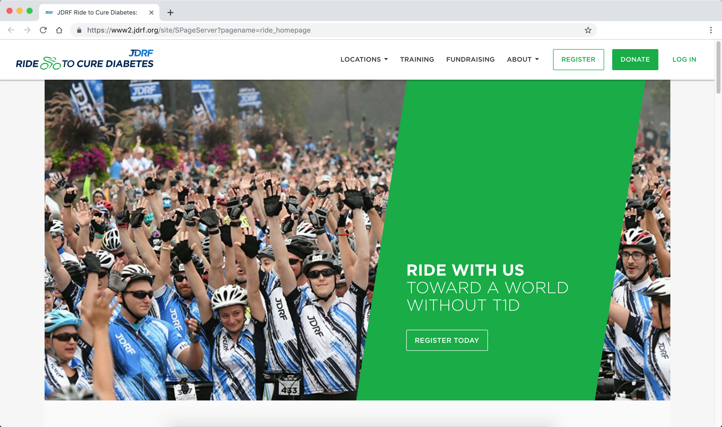 JDRF Ride Website