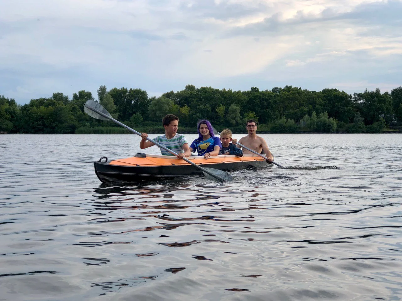 Kayaking trip around the bays of the Dnieper River around the island
