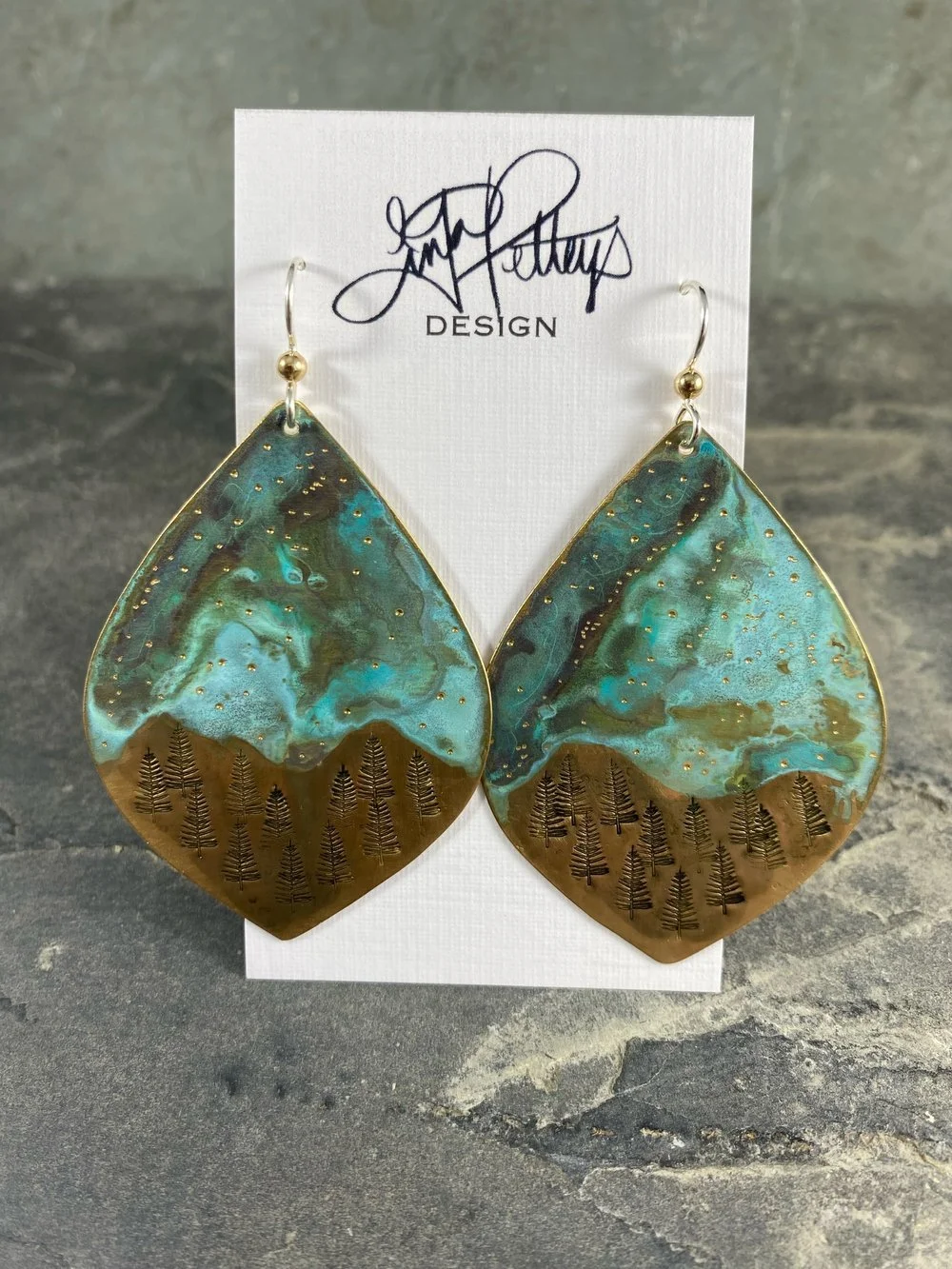 Aurora Starry Night Leaf earrings by Gina Petteys.jpeg