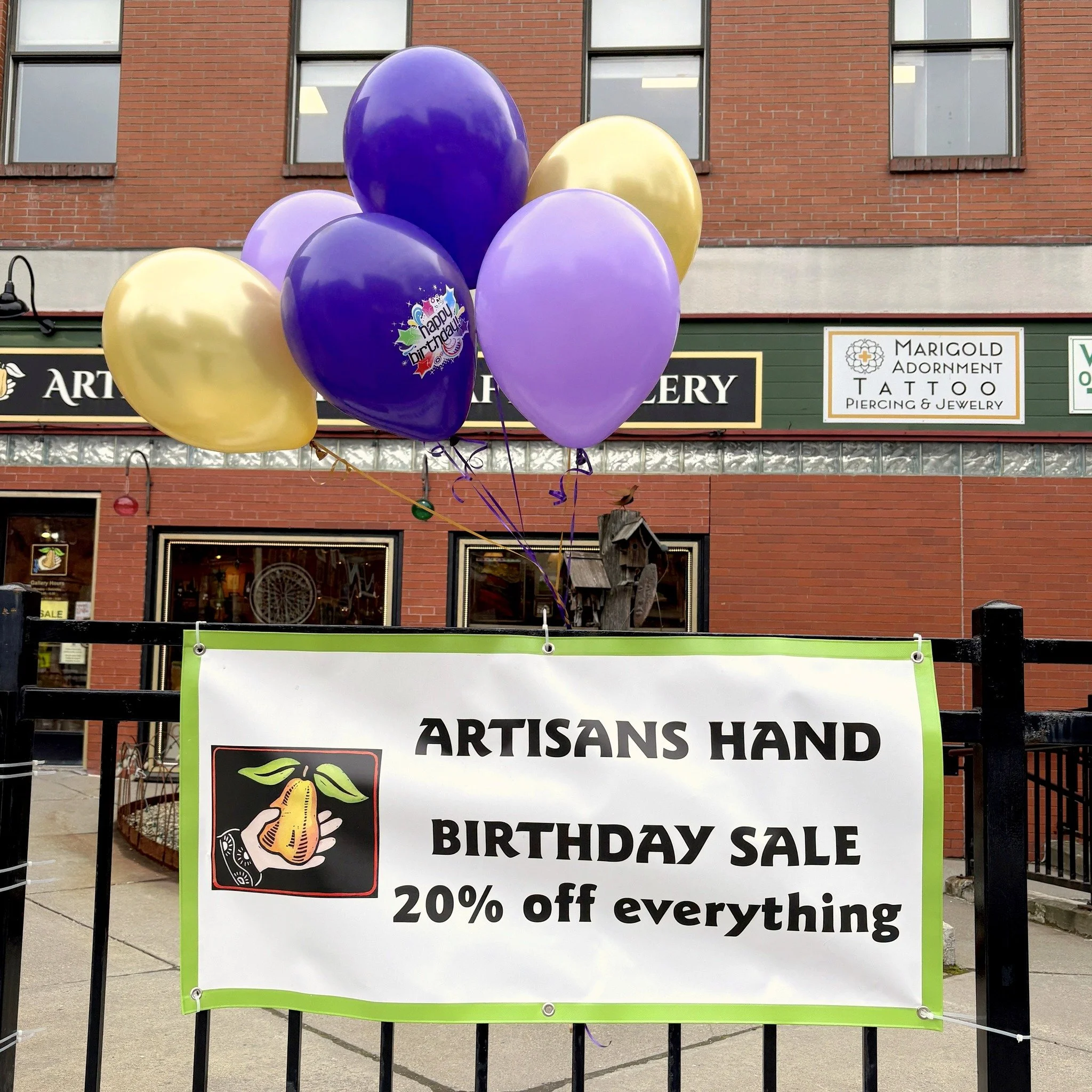 Our 𝗕𝗶𝗿𝘁𝗵𝗱𝗮𝘆 𝗦𝗮𝗹𝗲 is underway! We even have balloons that say 𝘏𝘢𝘱𝘱𝘺 𝘉𝘪𝘳𝘵𝘩𝘥𝘢𝘺. And a banner. 

𝘐𝘵.𝘪𝘴.𝘰𝘯.

Stop by today through Sunday and get 𝟮𝟬% 𝗼𝗳𝗳 𝘆𝗼𝘂𝗿 𝗲𝗻𝘁𝗶𝗿𝗲 𝗽𝘂𝗿𝗰𝗵𝗮𝘀𝗲! And we mean 𝘦𝘷𝘦𝘳𝘺𝘵