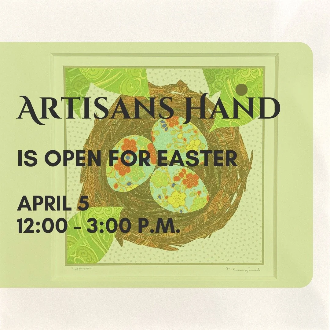 Artisans Hand is open today, April 5th!

If you're looking for something to do after you've been sufficiently brunched, come on by! We're open from 12:00 - 3:00 p.m.

We wish everyone a day full of joy, family, and fun.

Print by artisan Paige Canfie