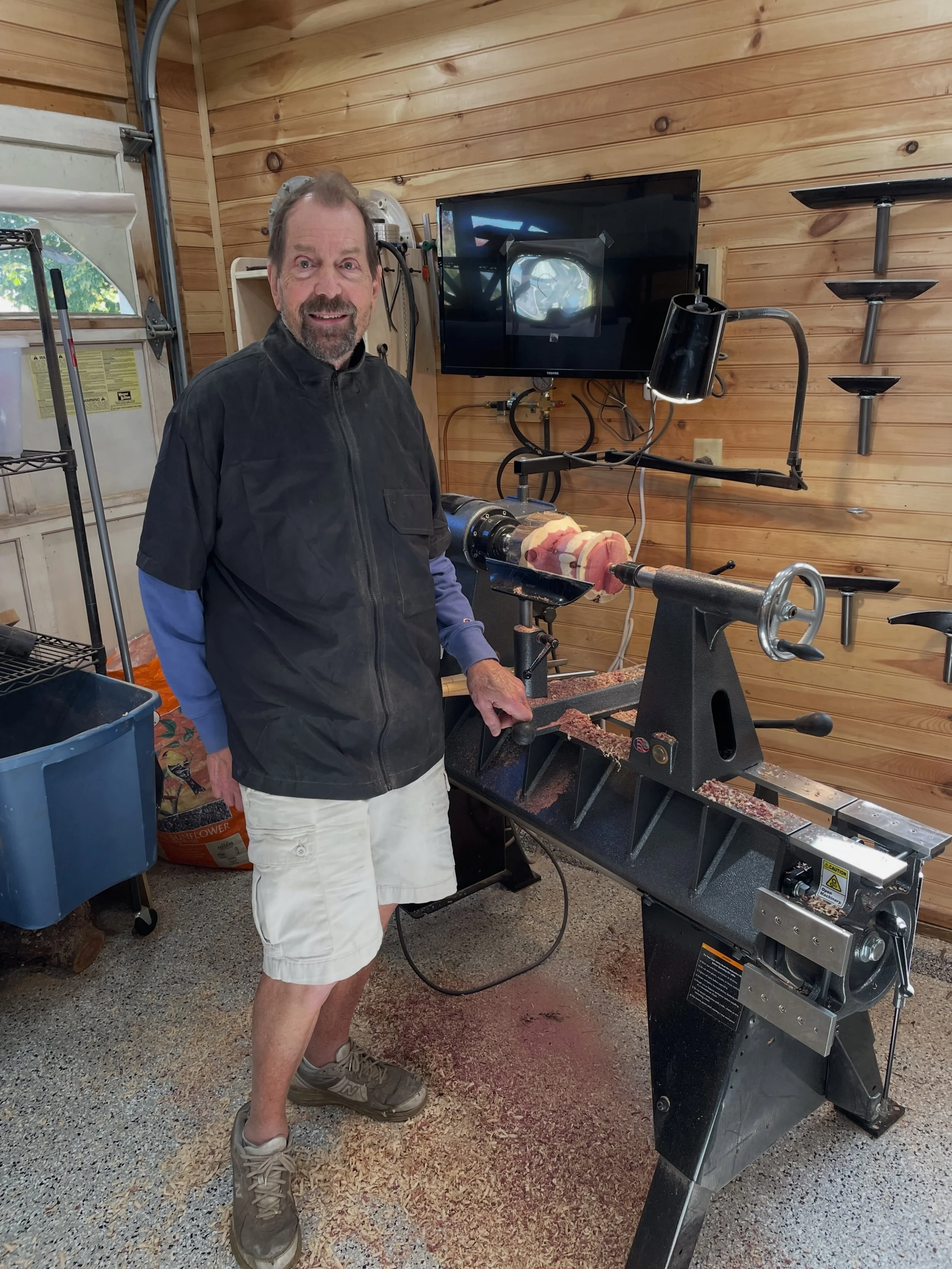 Kip Sabens is one of our many exhibitors who is participating in Open Studio this weekend.  If you visit his studio, you can see his most recent work, and even get a wood turning demo if you&rsquo;d like!  Check out our stories for more participating